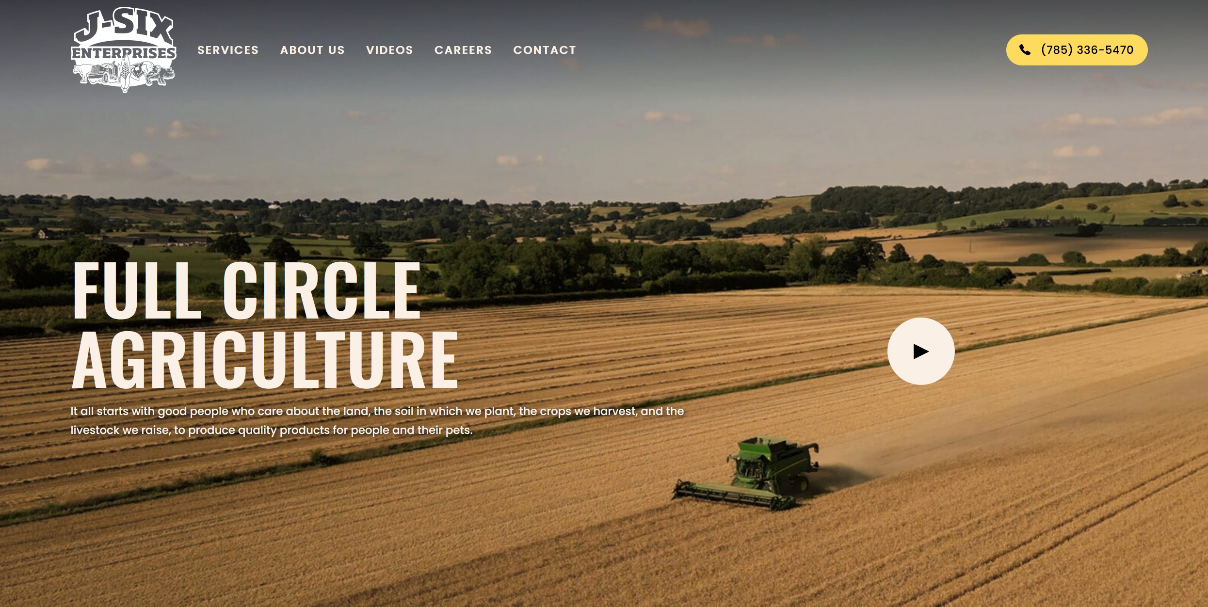 Updated J-Six homepage with new logo and hero image