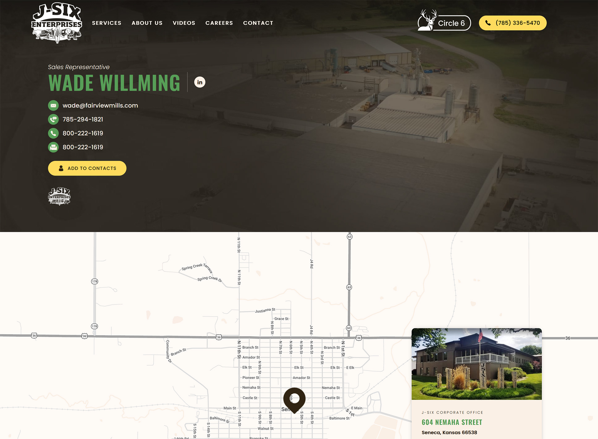 New digital business card page for Wade Willming